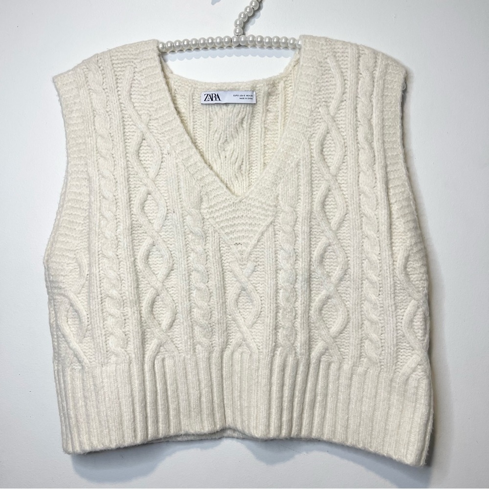 Zara Cable Knit Sweater Vest
